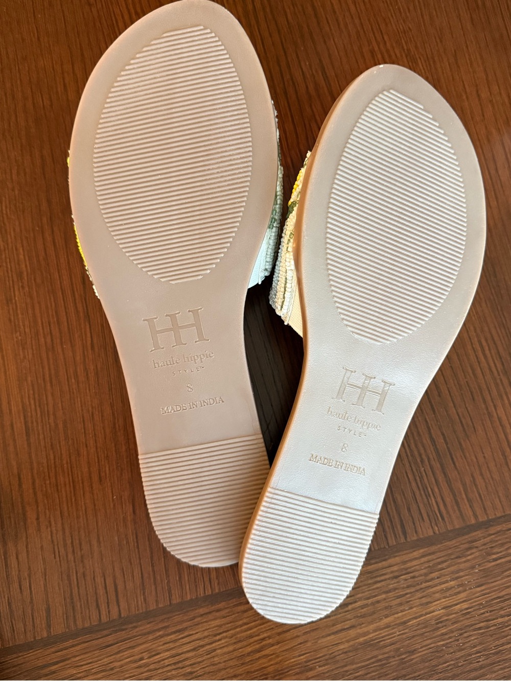 Haute Hippie Style Lemon Beaded Slides NWT | Viral Euro Summer Sandals Size 8 - Picture 11 of 12